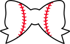(s041-1-2J) Full Color Baseball Softball Bow