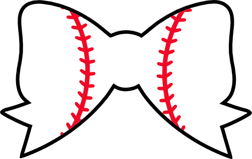(s041-1-2J) Full Color Baseball Softball Bow