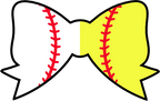 (s041-1-2J) Full Color Baseball Softball Bow