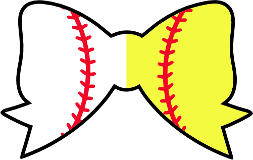 (s041-1-2J) Full Color Baseball Softball Bow