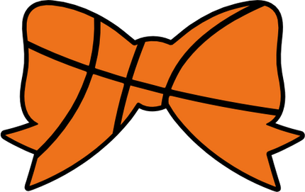(s047-1-I) Black Orange Basketball Bow