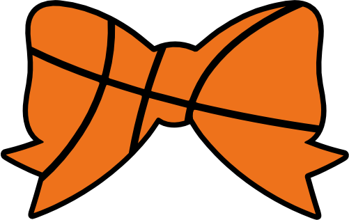 (s047-1-I) Black Orange Basketball Bow