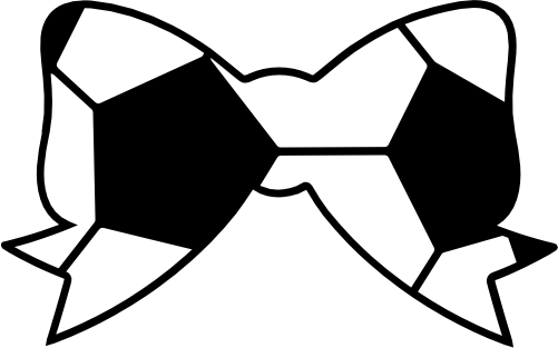 (s067-1-G) Black White Soccer Bow