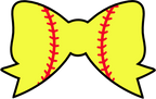 (s041-1-2I) Full Color Split Softball Baseball Bow