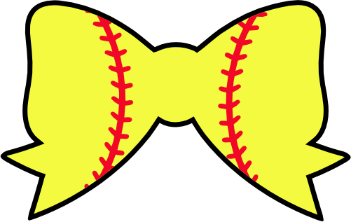 (s041-1-2I) Full Color Split Softball Baseball Bow