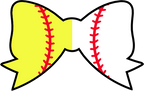(s041-1-2I) Full Color Split Softball Baseball Bow