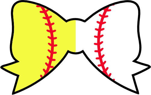 (s041-1-2I) Full Color Split Softball Baseball Bow