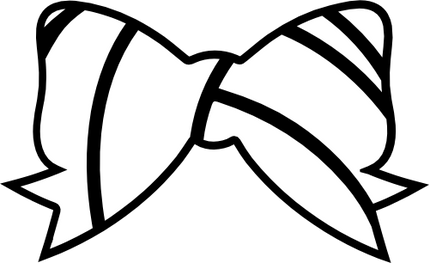 (s054-1-H) Black White Volleyball Bow