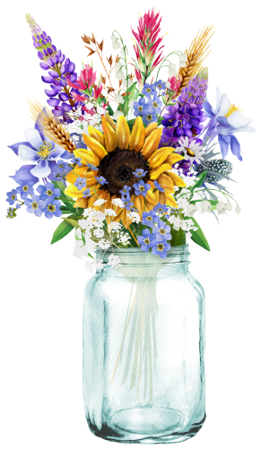 (272-02-1) Wildflower Bouquet Mason Jar
