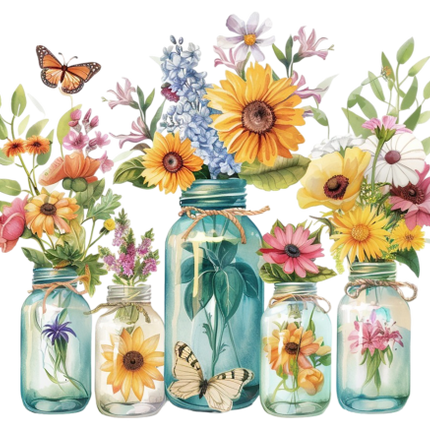 (272-02-1) Wildflowers Mason Jar