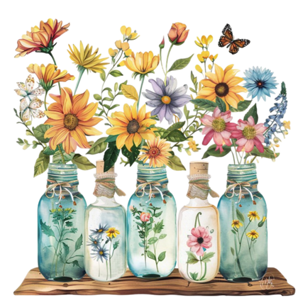 (272-02-1) Wildflowers Mason Jar