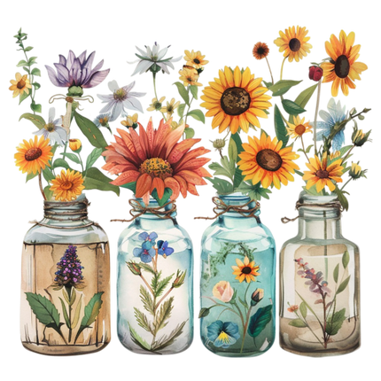 (272-02-1) Wildflowers Mason Jar