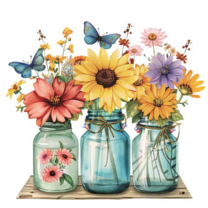 (272-02-1) Wildflowers Mason Jar