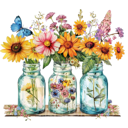 (272-02-1) Wildflowers Mason Jar