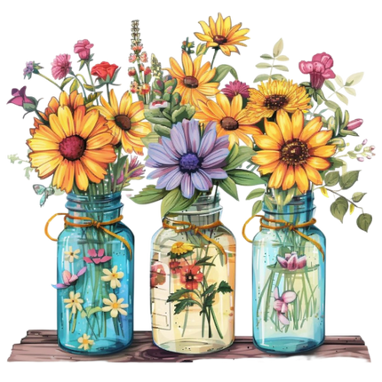 (272-02-1) Wildflowers Mason Jar