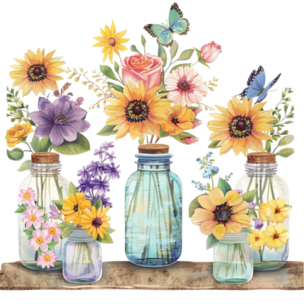 (272-02-1) Wildflowers Mason Jar