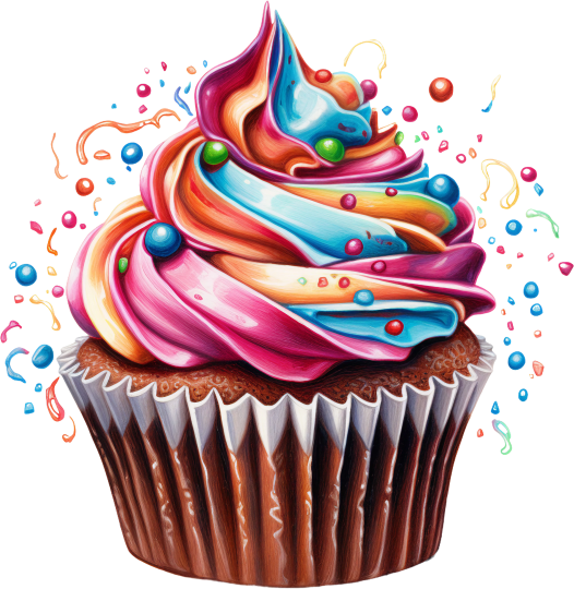 (s275-2) Colorful Chocolate Cupcake