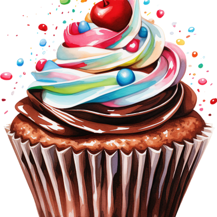 (s275-2) Colorful Chocolate Cupcake