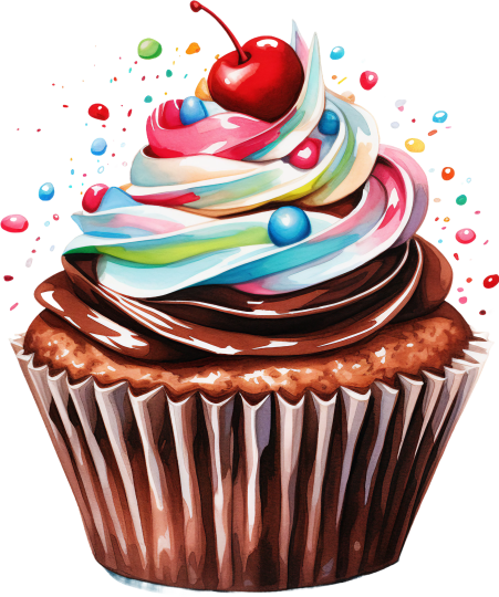 (s275-2) Colorful Chocolate Cupcake