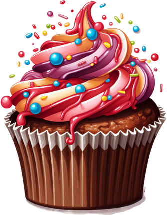 (s275-2) Colorful Chocolate Cupcake