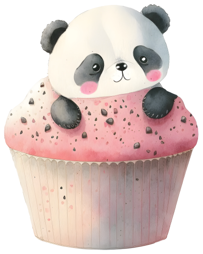 (s275-6-A2) Panda Cupcake