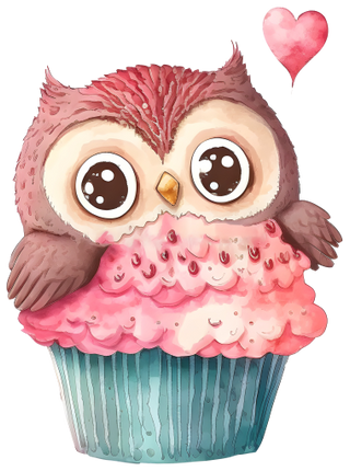 (s275-6-2G) Owl Cupcake