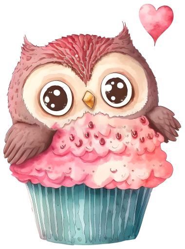 (s275-6-2G) Owl Cupcake
