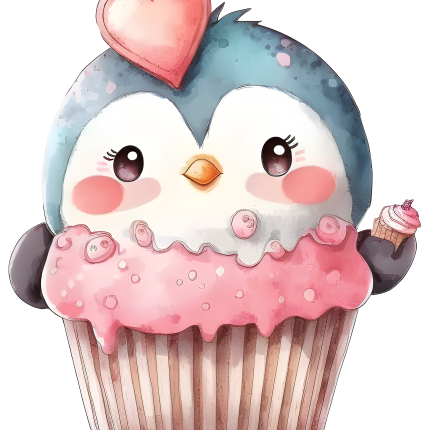(275-06-2I) Cupcake Penguin