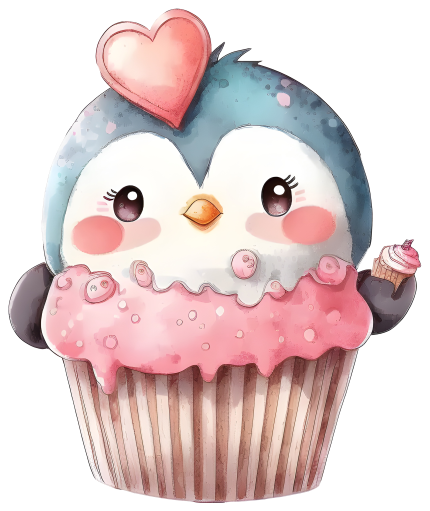 (s275-6-2I) Cupcake Penguin