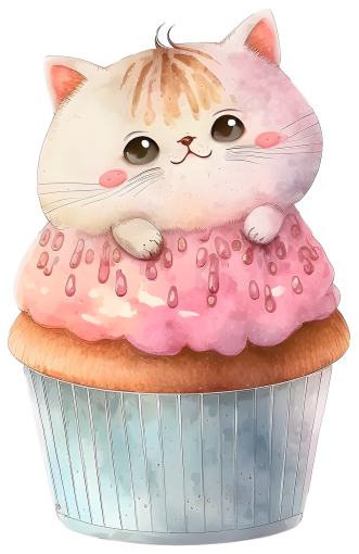 (s275-6-1Q) Cupcake Cat