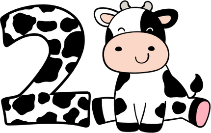 (s278-2-A-2) Baby Cow Number 2 Any Age