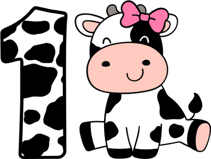 (s278-2-B-1) Baby Girl Cow Number 1 Any Age