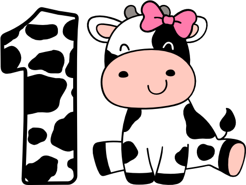 (s278-2-B-1) Baby Girl Cow Number 1 Any Age