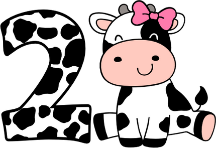 (s278-2-B-1) Baby Girl Cow Number 1 Any Age
