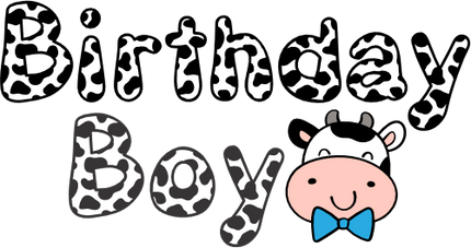 (s278-5) Birthday Boy Cow Face