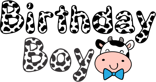 (s278-5) Birthday Boy Cow Face