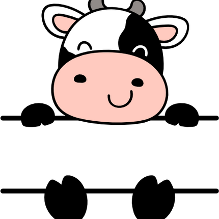 (s278-6-A) Baby Cow Split Custom Text Name