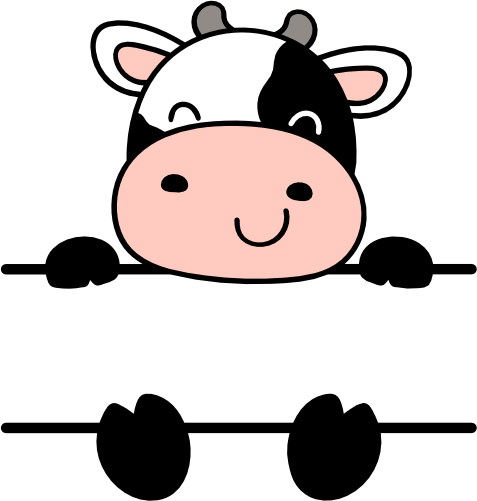 (s278-6-A) Baby Cow Split Custom Text Name