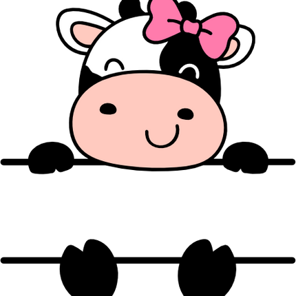 (s278-6-B) Baby Girl Cow Split Custom Text Name