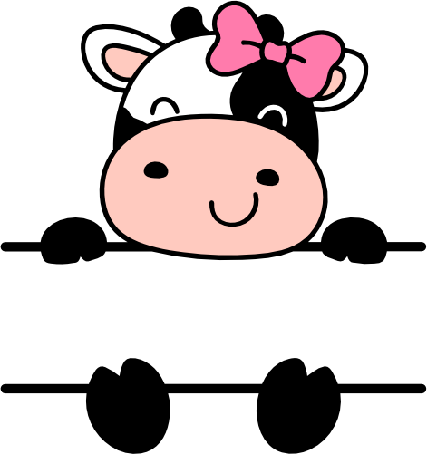 (s278-6-B) Baby Girl Cow Split Custom Text Name