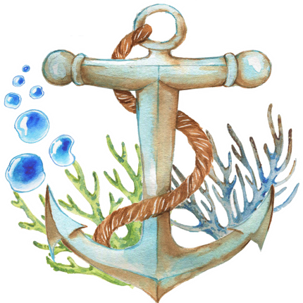 (0280-01-J) Watercolor Anchor