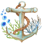 (0280-01-J) Watercolor Anchor