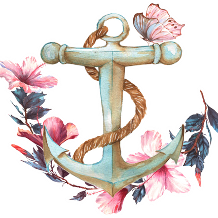 (0280-01-J) Watercolor Anchor