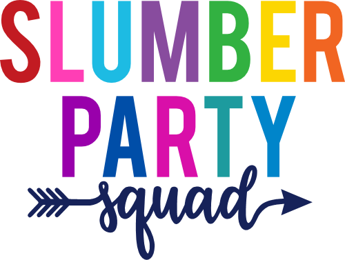 (s280-1) Slumber Party Squad Rainbow Multi-Color Custom Text