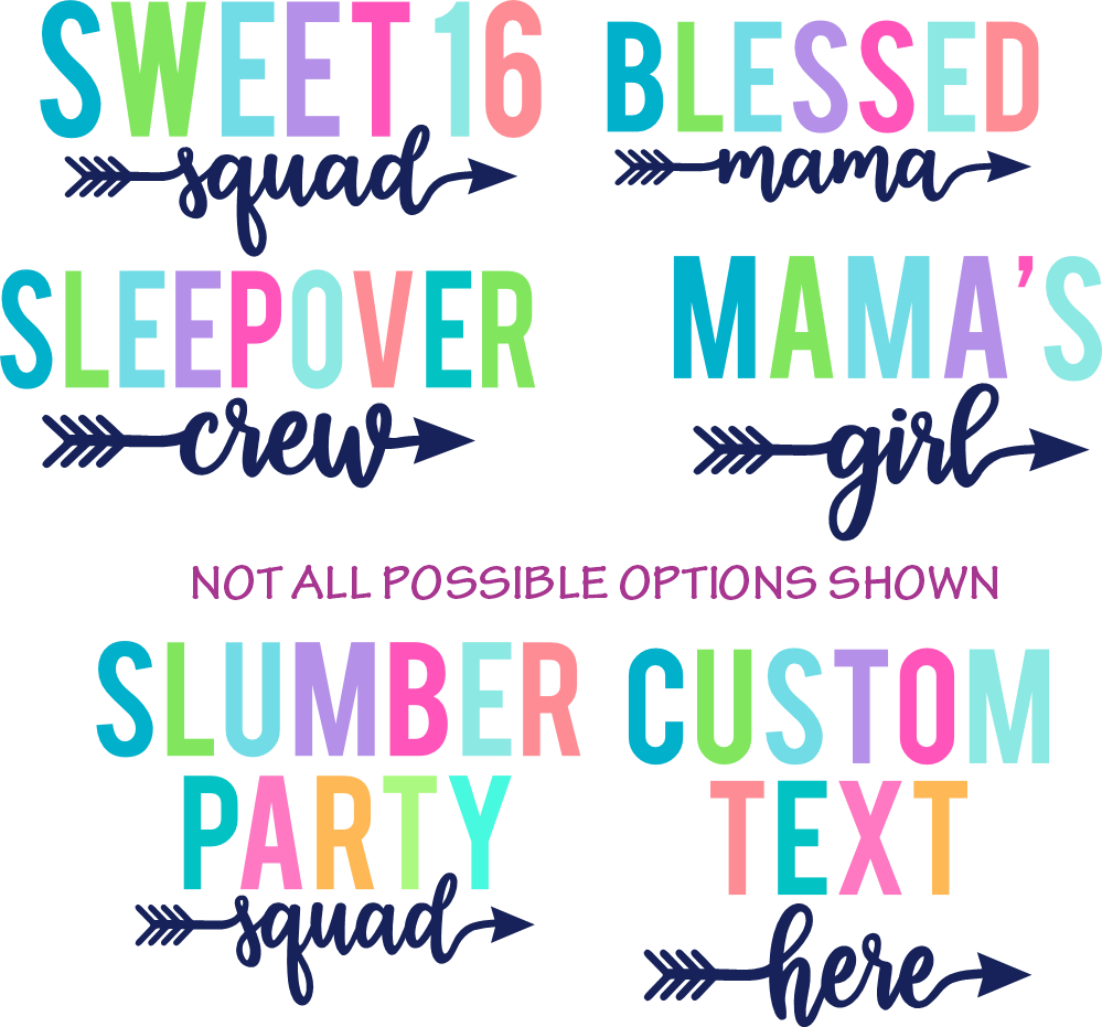 (s280-3) Slumber Party Squad Tropical Multi-Color Custom Text