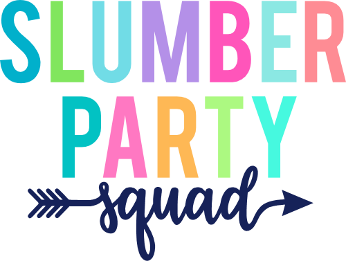 (s280-3) Slumber Party Squad Tropical Multi-Color Custom Text