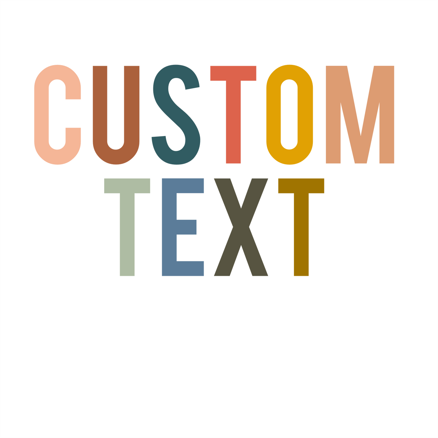 (s280-4) Earth Multi-Color Custom Text