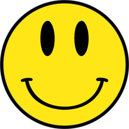 (283-01-2A) Emoji Smiley Face Yellow & Black