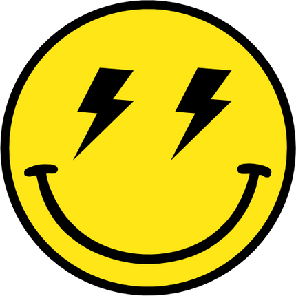(283-01-2B) Emoji Smiley Face Yellow & Black