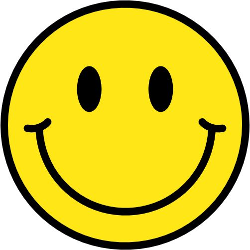(s283-1-2C) Emoji Smiley Face Yellow & Black